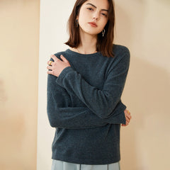 Women's Solid Color Pullover Drop Shoulder Sleeve Simple Lazy Style Bottoming Sweater
