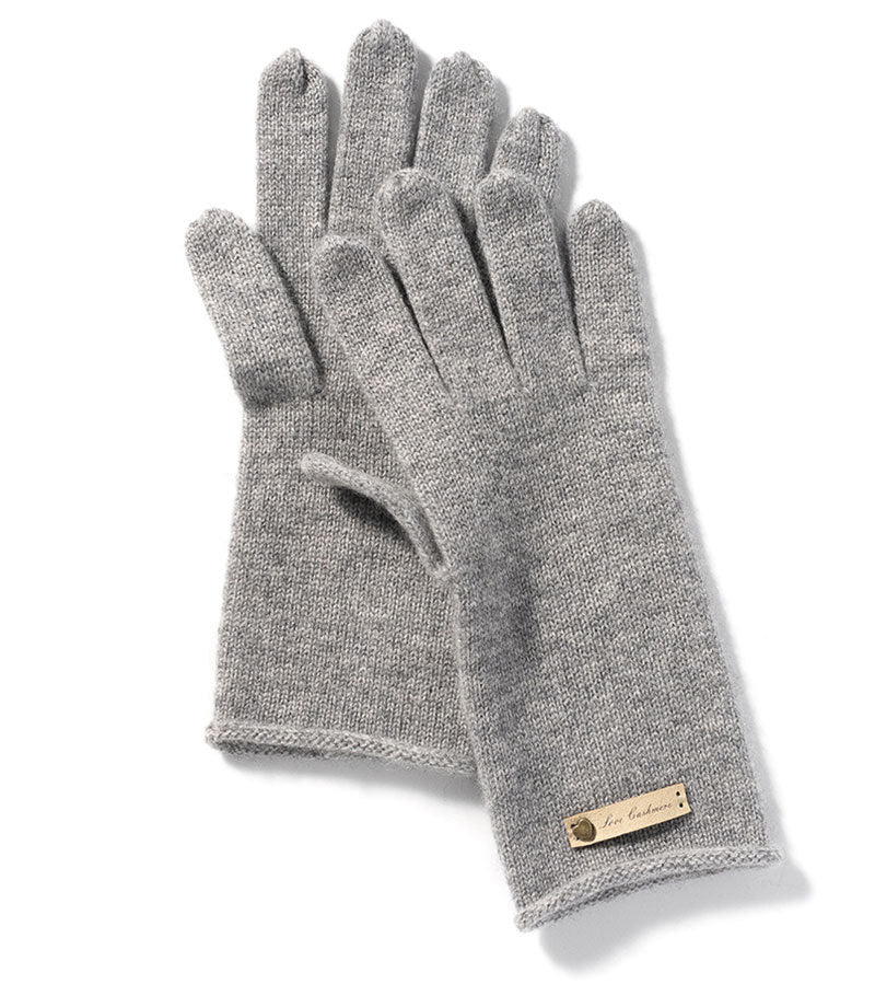Cashmere Knitted Rolled Edge Warm Wool Gloves