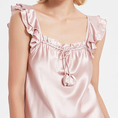 Cute Silk Sleeveless Silk Mulberry Silk Nightdress Nightgown