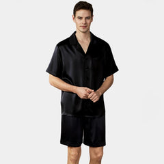 Short Silk Pajama Set for Men 100% Silk Short Sleeve Men Silk Pajamas