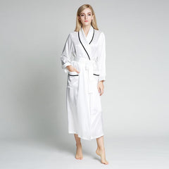 Women Silk Robes Long Silk Bathrobe for Bridesmaids