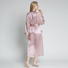 Women Silk Robes Long Silk Bathrobe for Bridesmaids