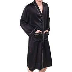 Men's Silk Robe Luxury Long Silk Bathrobe Pure Male Silk Robes