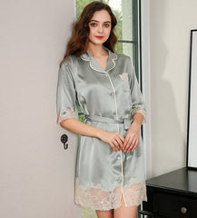 New Lace Sexy Silk Nightgown For Women Silk Nighties