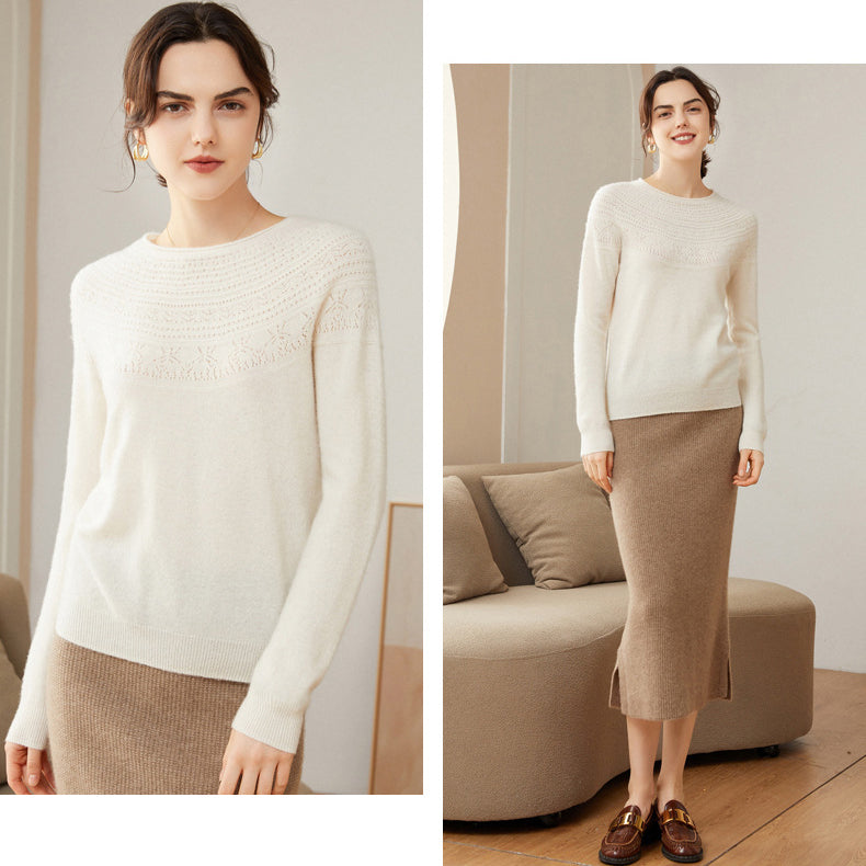 100% Pure Women Cashmere Sweater Long Sleeve Pullover Cashmere Sweater