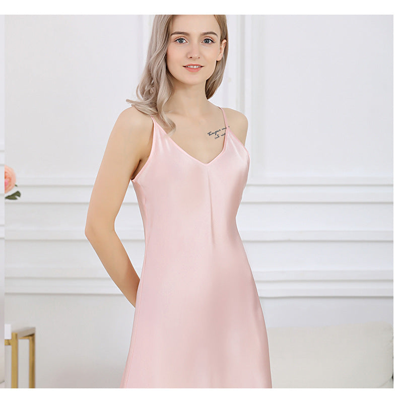 Classic Short Silk Nightgown For Women Silk Nighties (Multi-Colors)