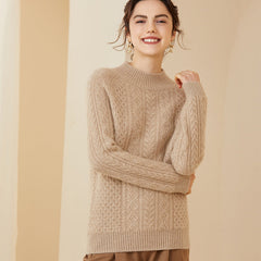 Women's Cashmere Sweater Long Sleeve Winter Mock neck Warm Cashmere Sweater
