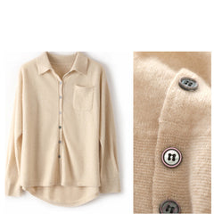 Women Cashmere Cardigan Button Front Pocket Long Sleeve Cashmere Cardigan