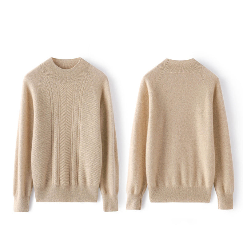 Pure Mockneck Cashmere Sweater for Women  Long Sleeve 100% Cashmere Sweater