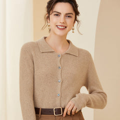 Women Cashmere Cardigan Button Front Long Sleeve Cashmere Cardigan