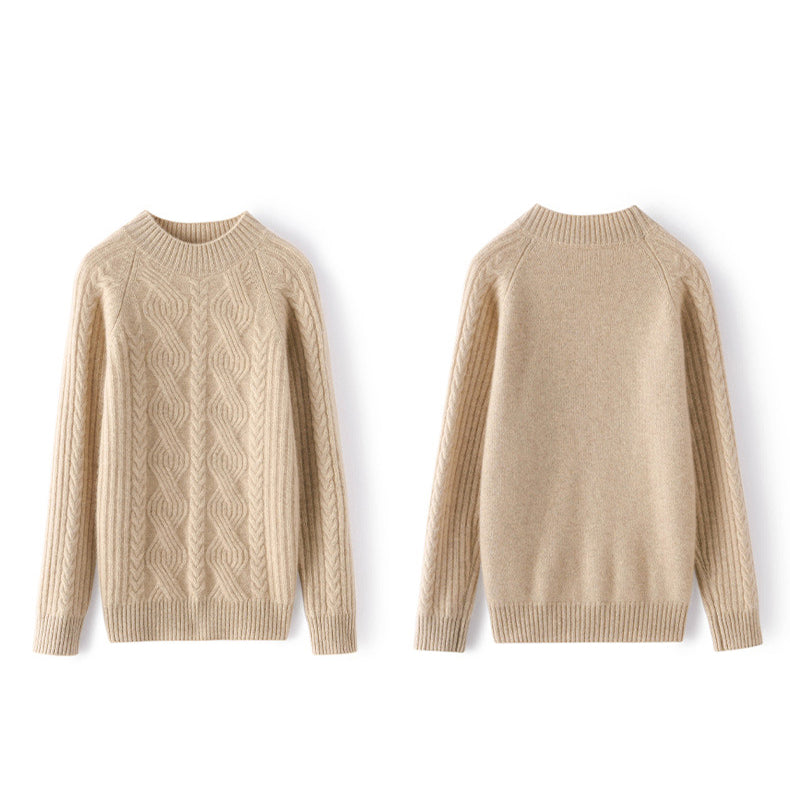 Cashmere Sweater for Women Mock neck Long Sleeve Warm Cashmere Sweater