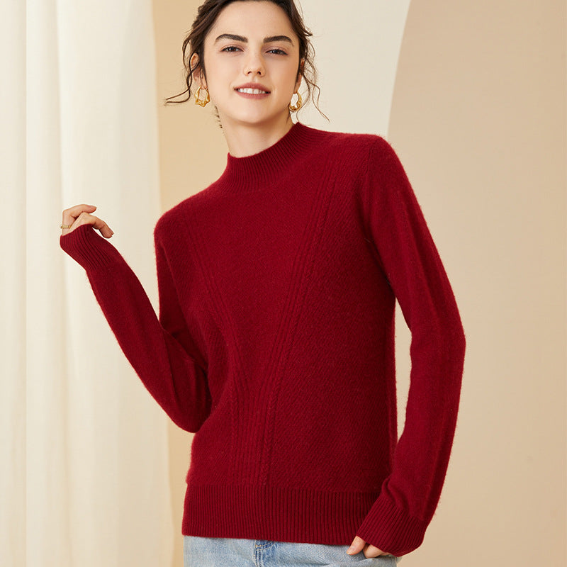 Cashmere Sweater for Women Mock neck Winter Long Sleeve Soft Warm Cashmere Sweater
