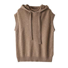 Women's Cashmere Hoodie Sweater Pullover Vest Hooded Cashmere Sweater
