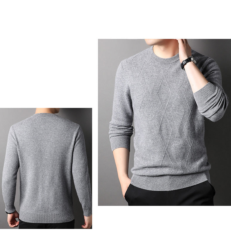 Men's 100% Pure Cashmere Sweater Crew Neck Pullover Long Sleeve Cashmere Sweater