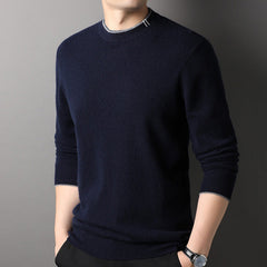 Men's 100% Pure Cashmere Sweater Round Neck Pullover Long Sleeve Cashmere Sweater