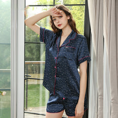 Women's Luxury Silk Sleepwear 100% Silk Short Pajamas Set For Summer
