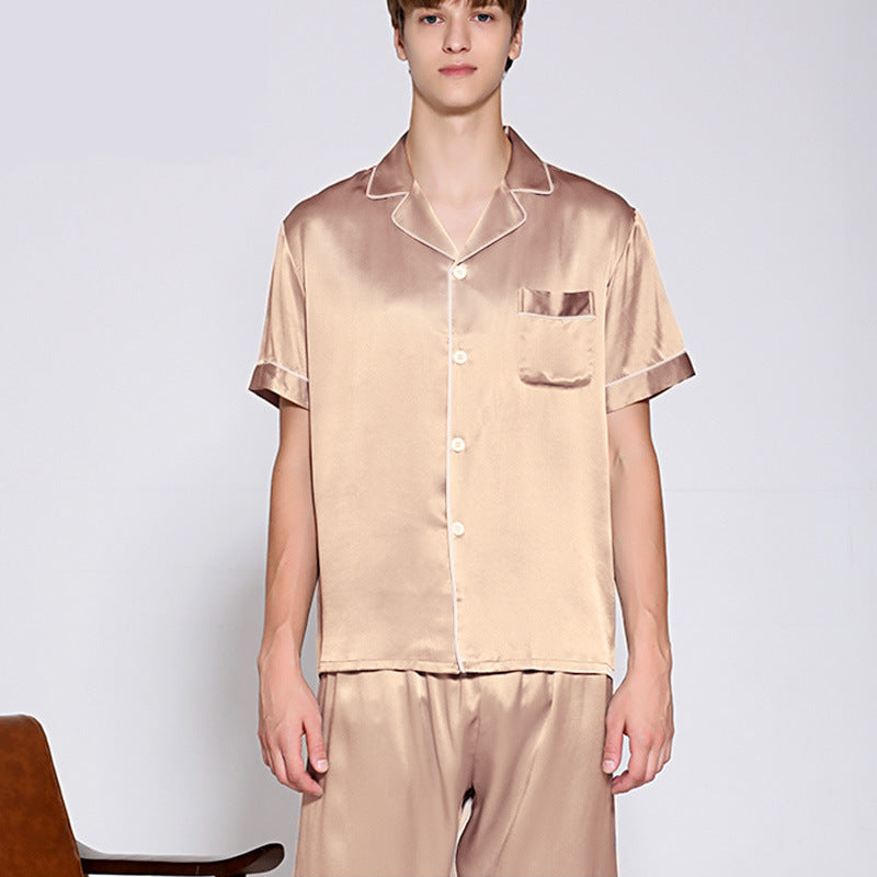Men's Luxury Silk Pajama Short Set Silk Sleepwear